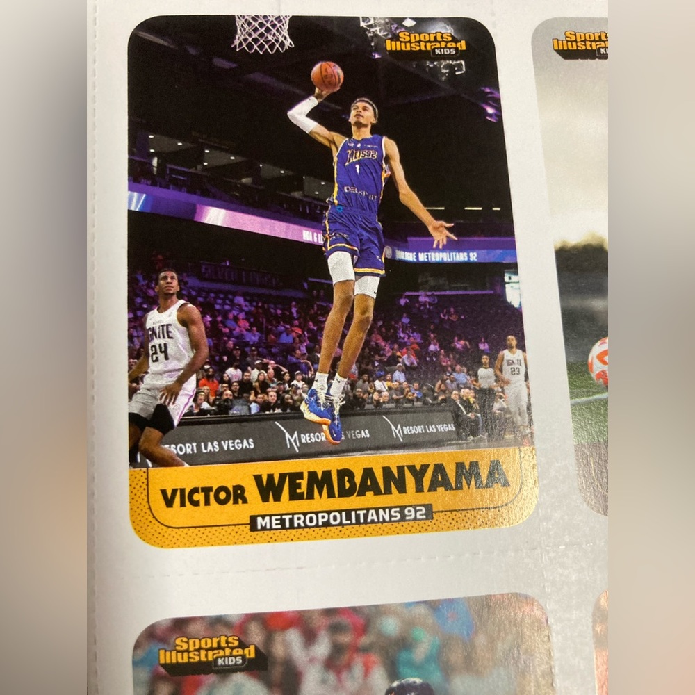 Victor Wembanyama 2023 Sports Illustrated Kids 1st Official RC Uncut Sheet